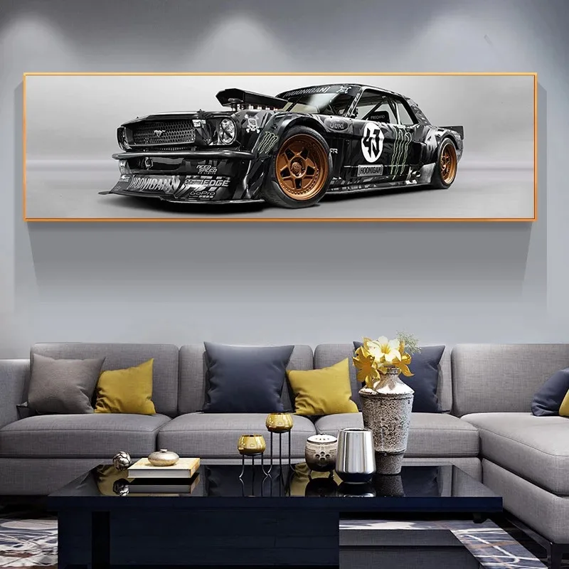 

Classic Ford Mustang Rtr Car Posters Sports Car Canvas Paintings Car Pictures Wall Art for Living Room Home Decor