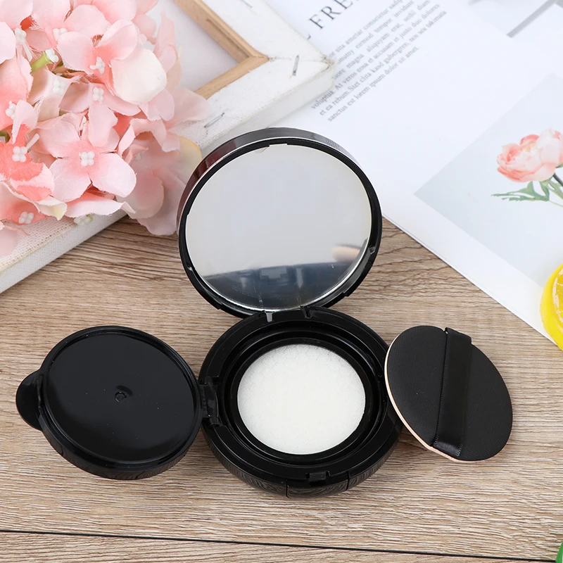 1PC Empty Air Cushion Puff Box Powder Sponge Mirror Portable Cosmetic Makeup Case Container for BB Cream Foundation DIY Box