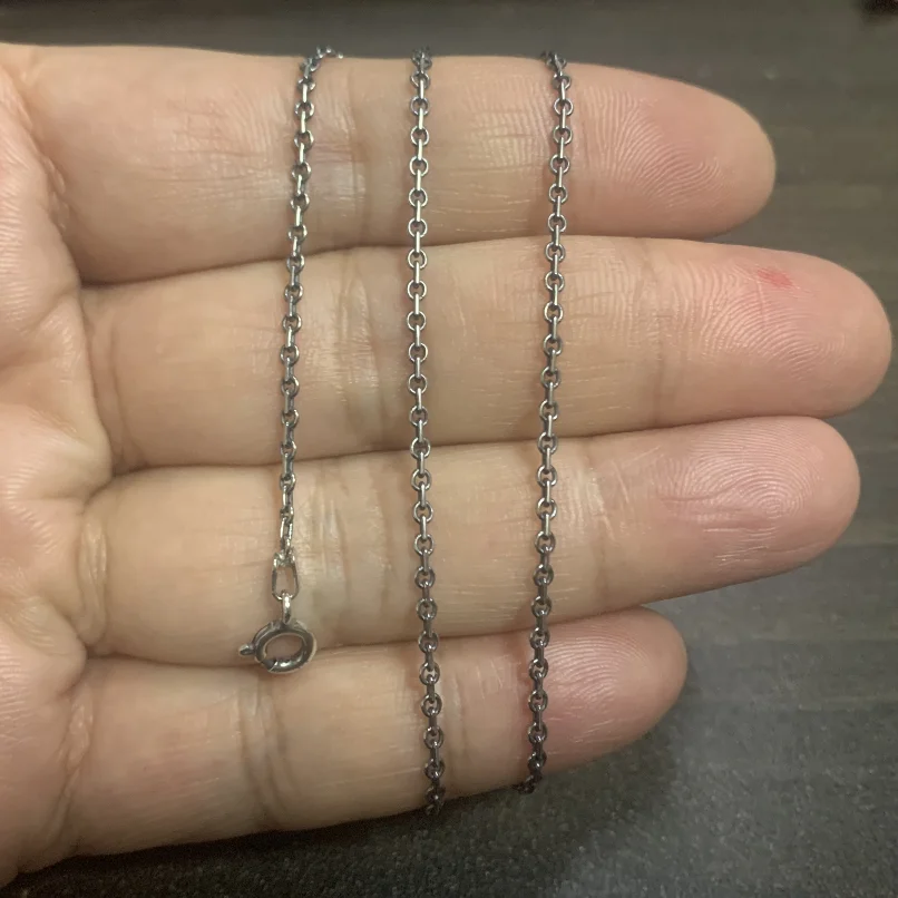 S925 Sterling Silver Vintage Round Buckle Cross Chain Necklace Woman men Thai Silver fashion Close Round Chian Necklace jewelry