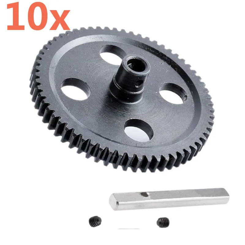 10pcs RC Cars 0015 Black Metal Spur Diff Main Center Reduction Gears 62T Fit WLtoys 1/12 12428 12423 Crawler Short Course Truck