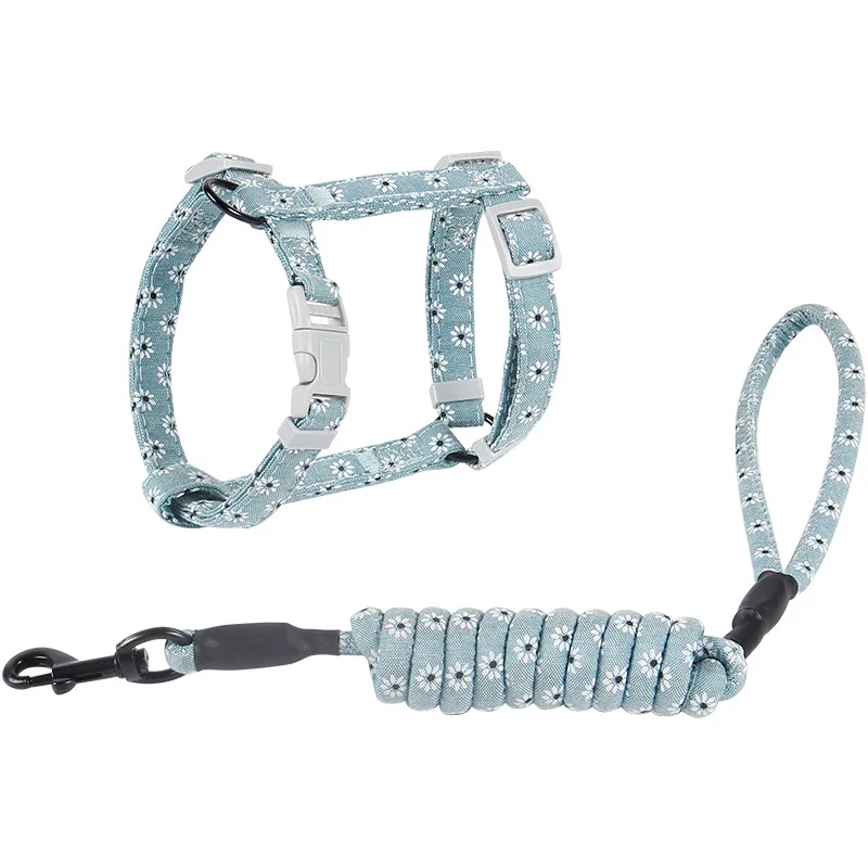 Cat Dog Collar Harness Leash Adjustable Pet Traction Cat Kitten Halter Collar Cats Products Pet Harness Belt Cat Supplies