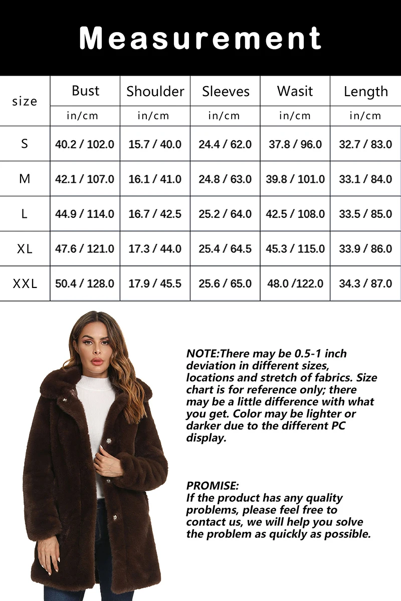 Giolshon Winter Women Faux Fur Lapel Coat Thick Warm Fuzzy Jacket Fleece Coat Faux Fur Fluffy Cardigan Long Overcoat Fourrure