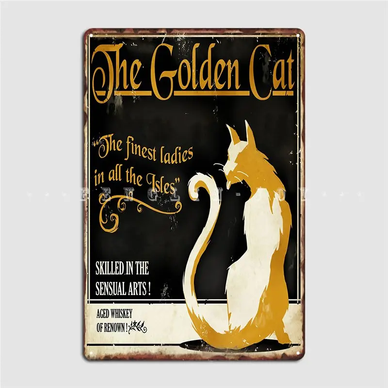 Dishonored The Golden Cat Metal Plaque Poster Cinema Living Room Wall Decor Bar Cave Personalized Tin Sign Poster