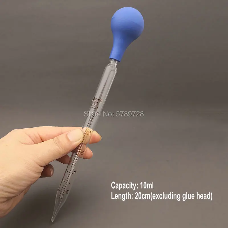 5pcs/lot 1ml 2ml 3ml 5ml 10ml Glass dropper with scale,Chemical laboratory glass pipette with rubber suction ball