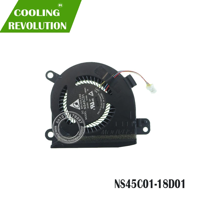 Laptop CPU Cooling Fan NS45C01 DC05V 0.50A 18D01 4PIN for ASUS ZenBook Pro 14 UX450F UX480FD 13NB0JU0T03011 13N1-5TP0101