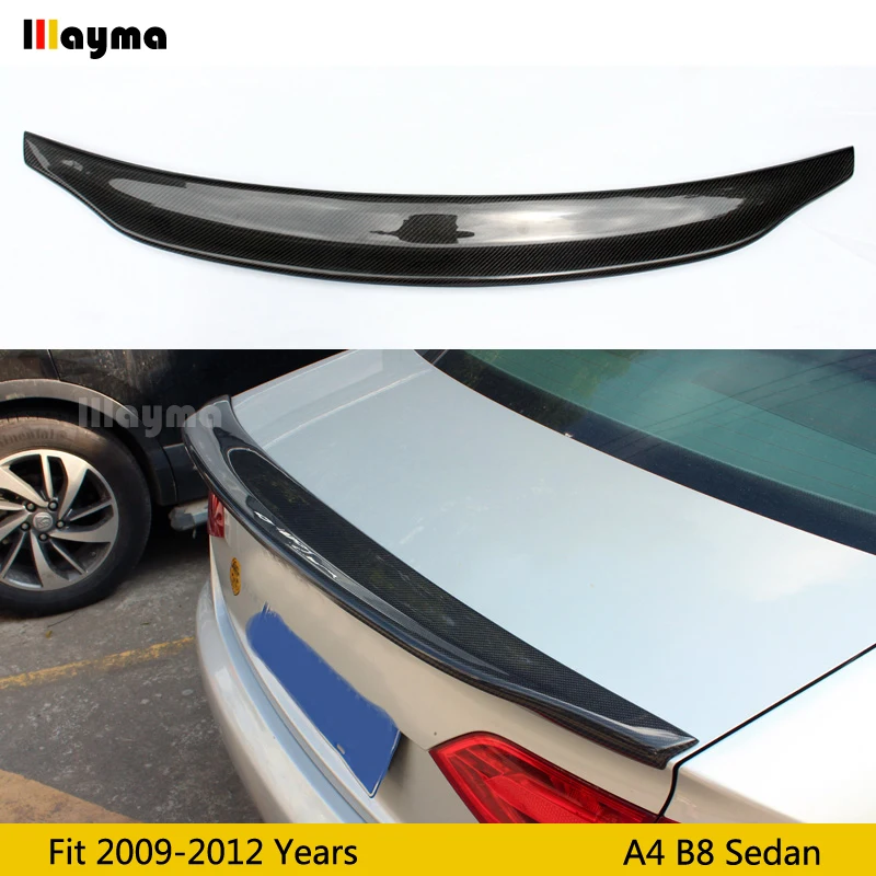 

CA Style Carbon Fiber rear trunk spoiler For Audi A4 B8 sedan 2009 - 2012 year Car rear wing spoiler (Not fit Sline S4 RS4)