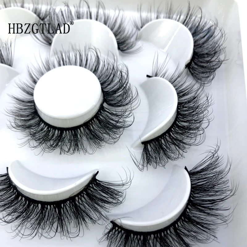 HBZGTLAD 8 Pairs 3D Mink Hair False Eyelashes Natural/Thick Long Eye Lashes Wispy Makeup Beauty Extension Tools