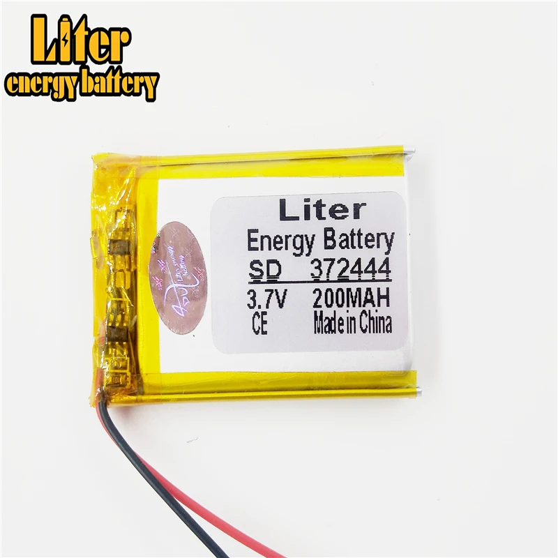 3.7V lithium polymer battery 372444 200MAH MP3 MP4 MP5 navigator tachograph battery