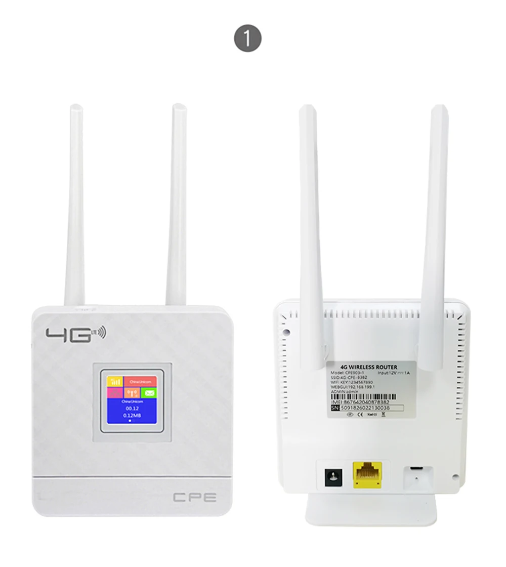 Wireless CPE 4G Wifi Router Portable Gateway FDD TDD LTE WCDMA GSM Global Unlock External Antennas SIM Card Slot WAN/LAN Port