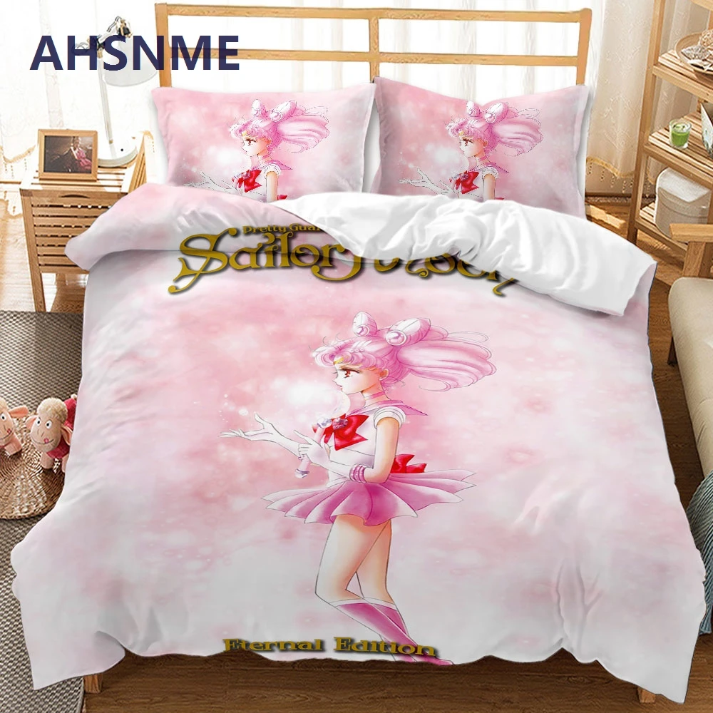 

AHSNME Cute Beautiful Girl Duvet Cover 3D Comic Girl Bedding Set Quilt Cover Sets 2/3pcs parure de lit 2 personnes jogo de cama