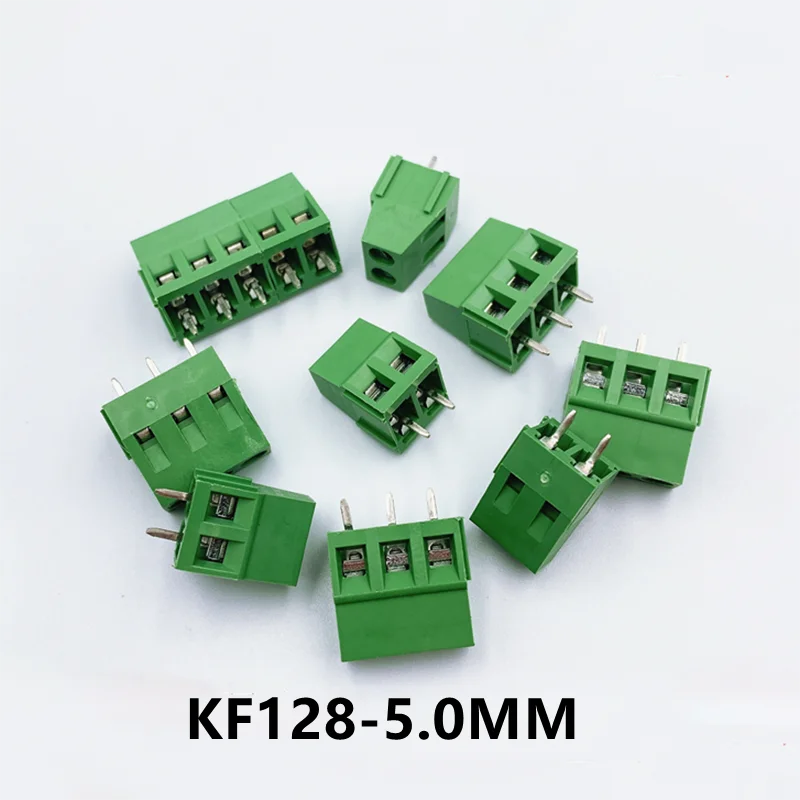 10pcs/Lot KF128 2P 3P 5.0MM 5.08MM Pitch PCB Screw Terminal Block Splice Terminal KF120  KF350 DG308 DG128 MG128