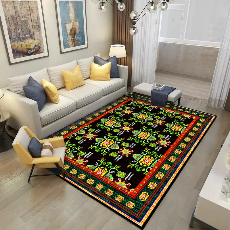 Luxury European style Home Carpets for Living Room Bedroom Area Rugs  Parlor Decor Mat/Rug 3D Colorful Geometric Ethnic Doormats