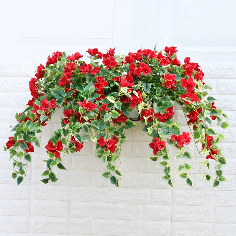 Htmeing Artificial Bougainvillea flowers Garland Silk Fake Flower Hanging artificial flowers Home office Wedding Decoration