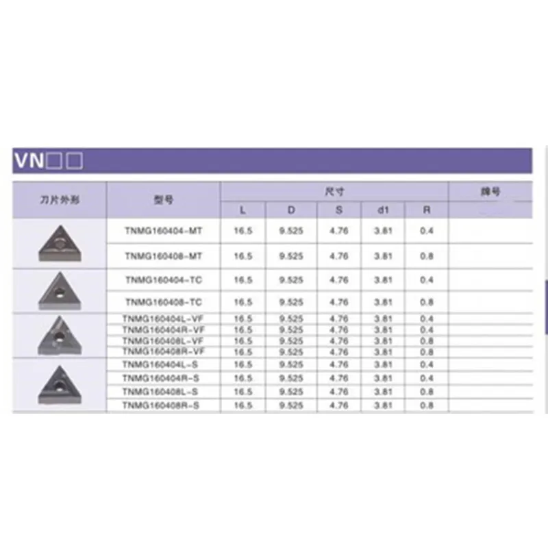 10PCS TNMG160404 TNMG160408 HQ L-S L-VF MT R-S TS XC3000, Cermet Tool Parts, Lathe Cutter, CNC Cutting