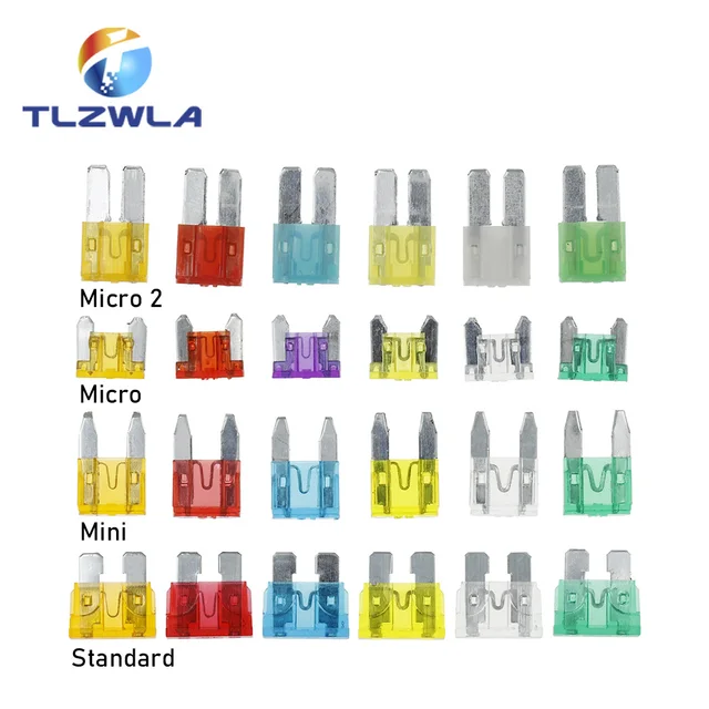 Bezpieczniki Standard Mini Micro 2 Bezpiecznik samochodowy 2A 3A 5A 7.5A 10A 15A 20A 25A 30A 35A 40A Zestaw bezpieczników zaciskowych do samochodów ciężarowych Mini Small Medium