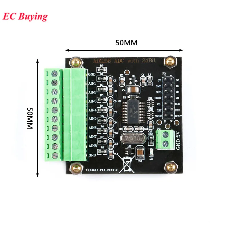 ADS1256 Analog to Digital Conversion Module 24 Bit ADC Data Acquisition Multi-channel High Precision Converter Rate 30K