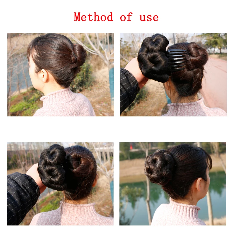 DIANQI Synthetic Bride hair flower ring bun small bundle curly wig women wig diamond makeup