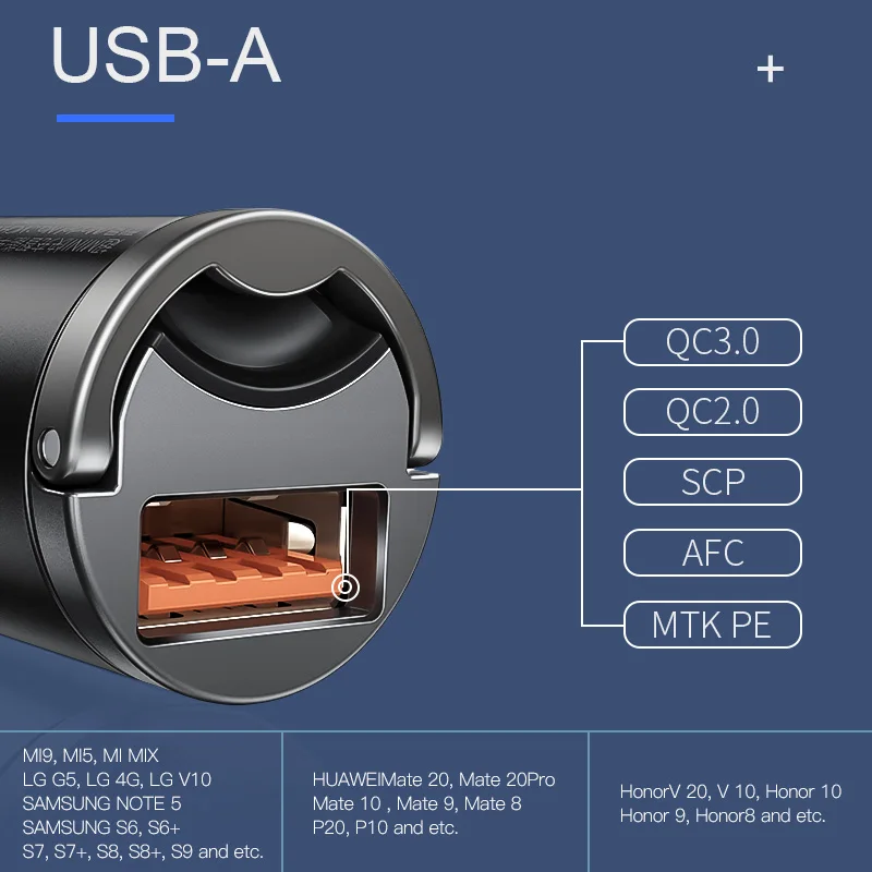 Baseus Quick Charge 4.0 3.0 USB C caricabatteria da auto per iPhone 12 11 X Pro Huawei Xiaomi cellulare USBC tipo C PD 3.0 ricarica rapida