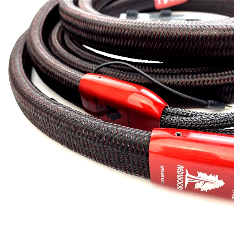 HIFI Redwood Speaker Cable Silver Plated Spade & Banana Plug Bi Wire Version