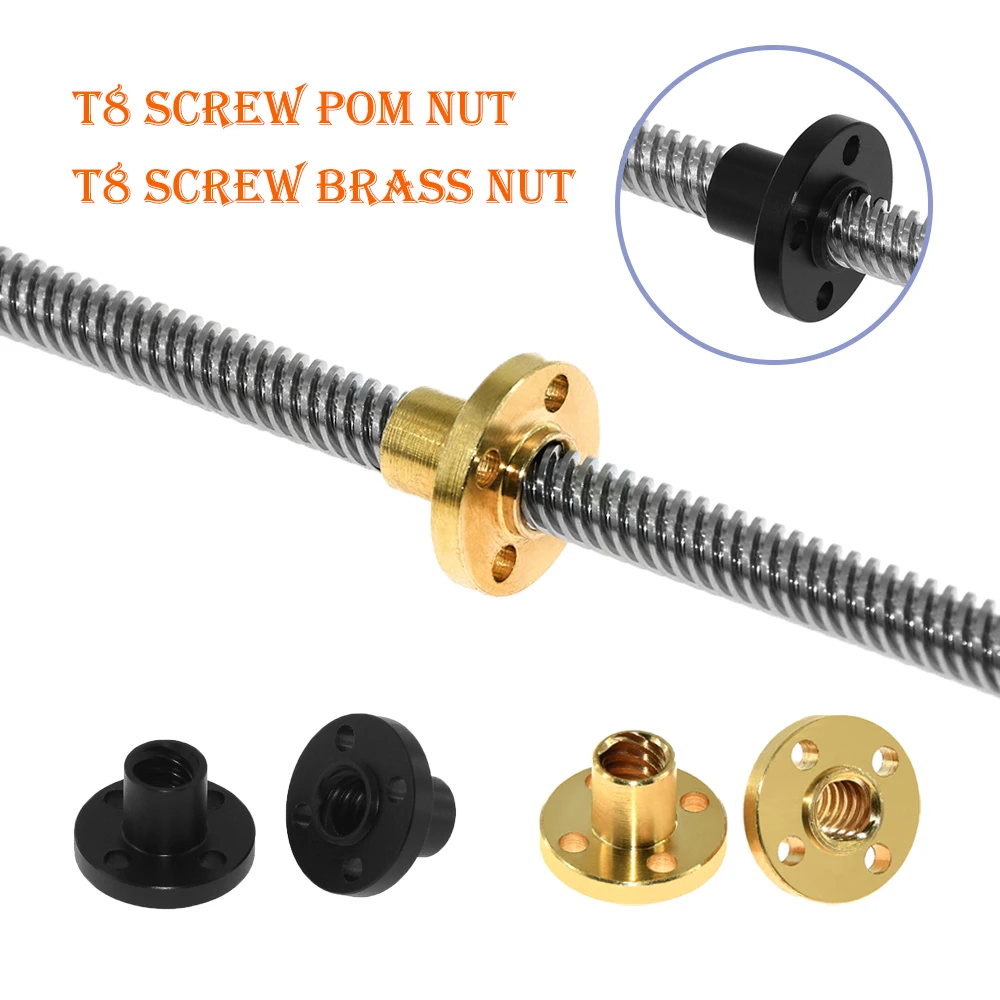 

1 PCS 3D Printer Parts T8 Screw Brass/POM Nut Suitable For T8 Screw Pitch 2mm Lead 2/8mm Z-Axis Trapezoidal Motor Screw Nut