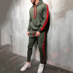 2024 New Autumn Men Running Set uomo tute sportive abbigliamento sportivo 2 pezzi tuta abbigliamento sportivo felpe con cappuccio felpa e pantalone completo sportivo da uomo