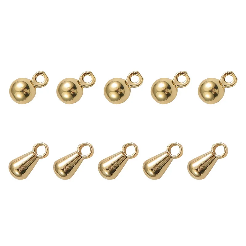 20Pcs Copper Plated 18K Gold Tail Chain Water Drop , For DIY Extender Chain Pendant Jewelry Making Findings Accessories