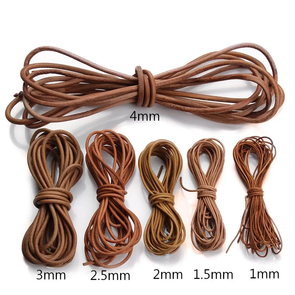 2-5m 2.5 3 4 mm Genuine Leather Cord String Rope for DIY Necklace Bracelet DIY Jewelry Making Accessories Jewelry Findings