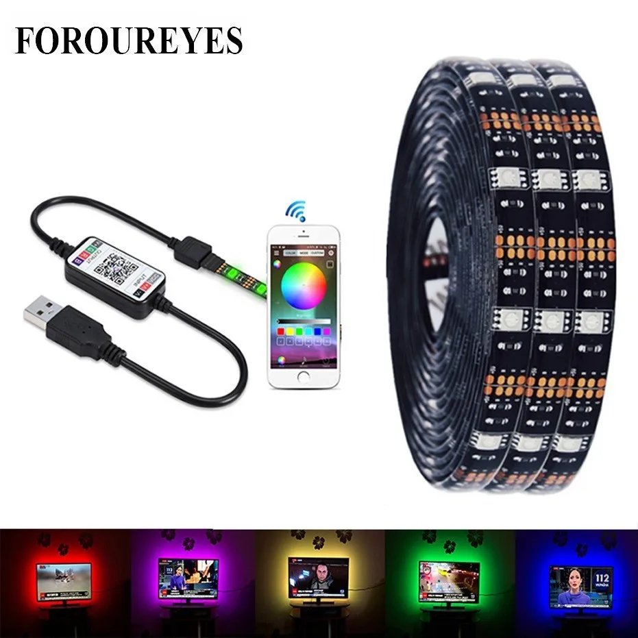 

USB LED Strip Light SMD 5050 Colorful DC5V Flexible RGB Led Tape Ribbon Wireless Waterproof TV Background Lighting