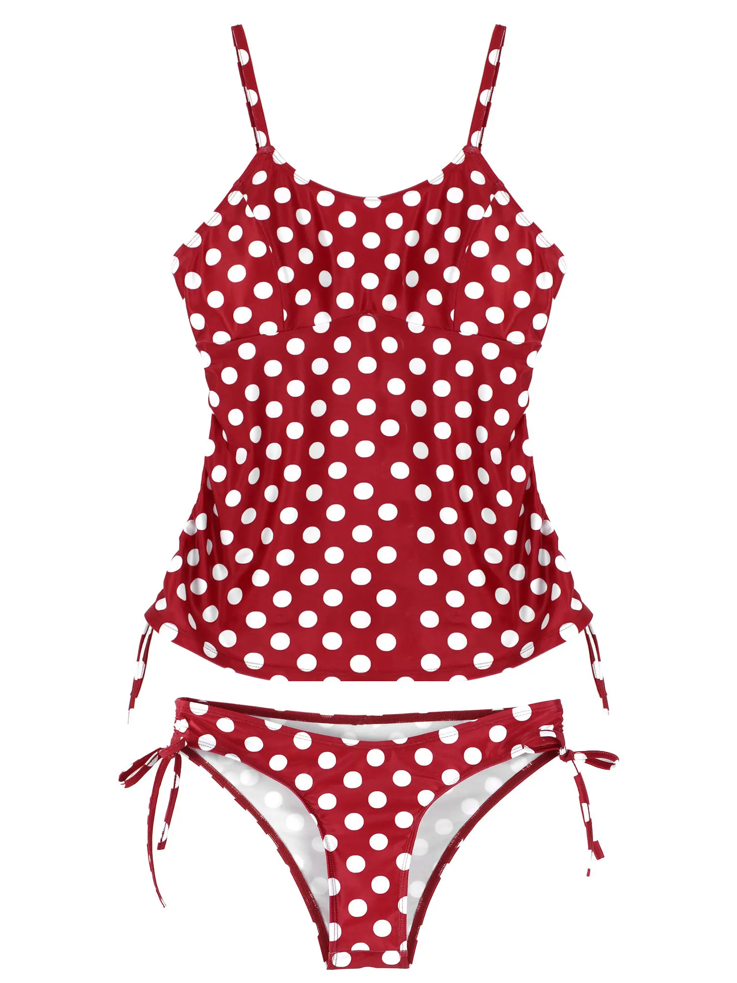 Conjunto de Tankini sin mangas para mujeres embarazadas, ropa de maternidad con estampado de puntos, almohadillas extraíbles, Top de natación con bragas de baja espera, verano, 2 piezas