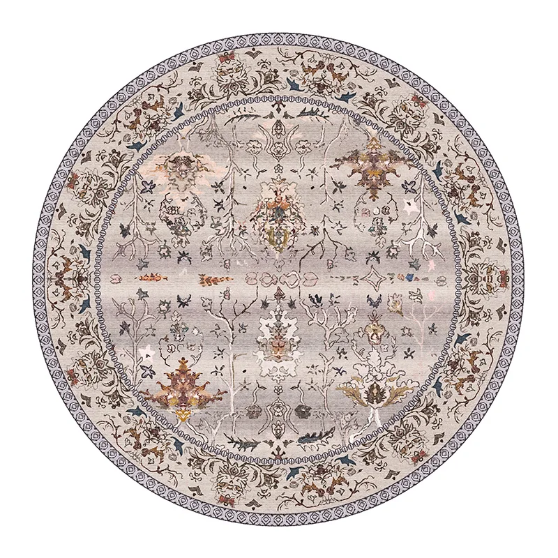 Round Carpet for Living Room, India Mandala, Morocco, Retro, American Style, Round Rug, Floor Mat, Flower, Modern Kids, Persian