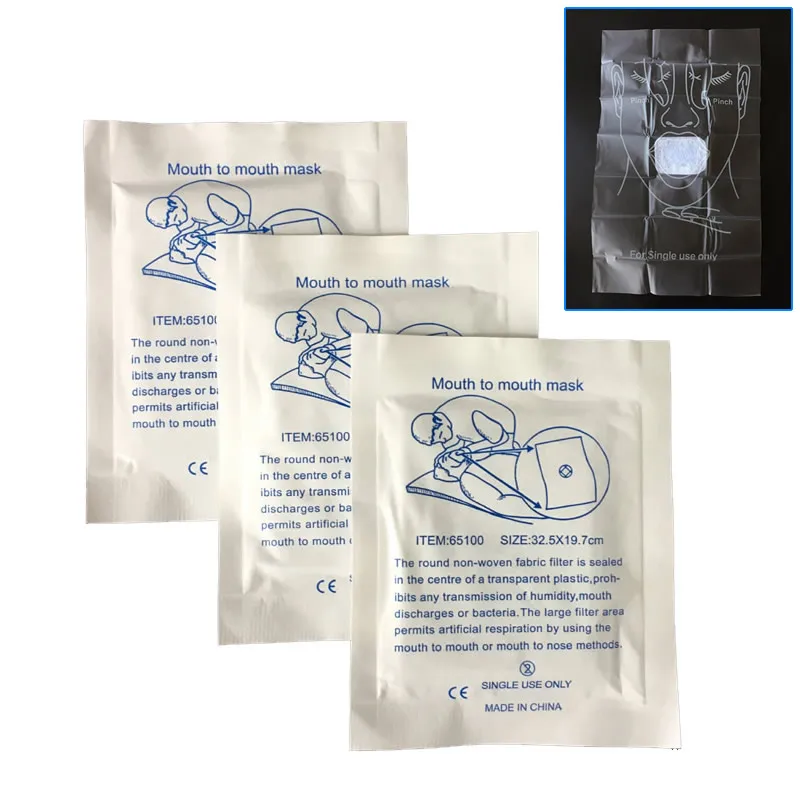 Mascarilla desechable de boca a boca para viaje en casa, máscara de CPR para entrenamiento de primeros auxilios, accesorios de emergencia, al aire libre, 5-10 piezas