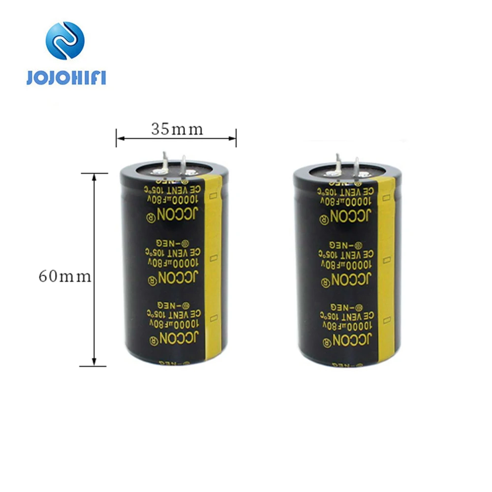 2pcs JCCON 10000uF 80V 35x60mm 105 ℃ 80V/10000uF Audio Amplifier Audio Horn Aluminum Electrolytic Capacitor for Amplifier board