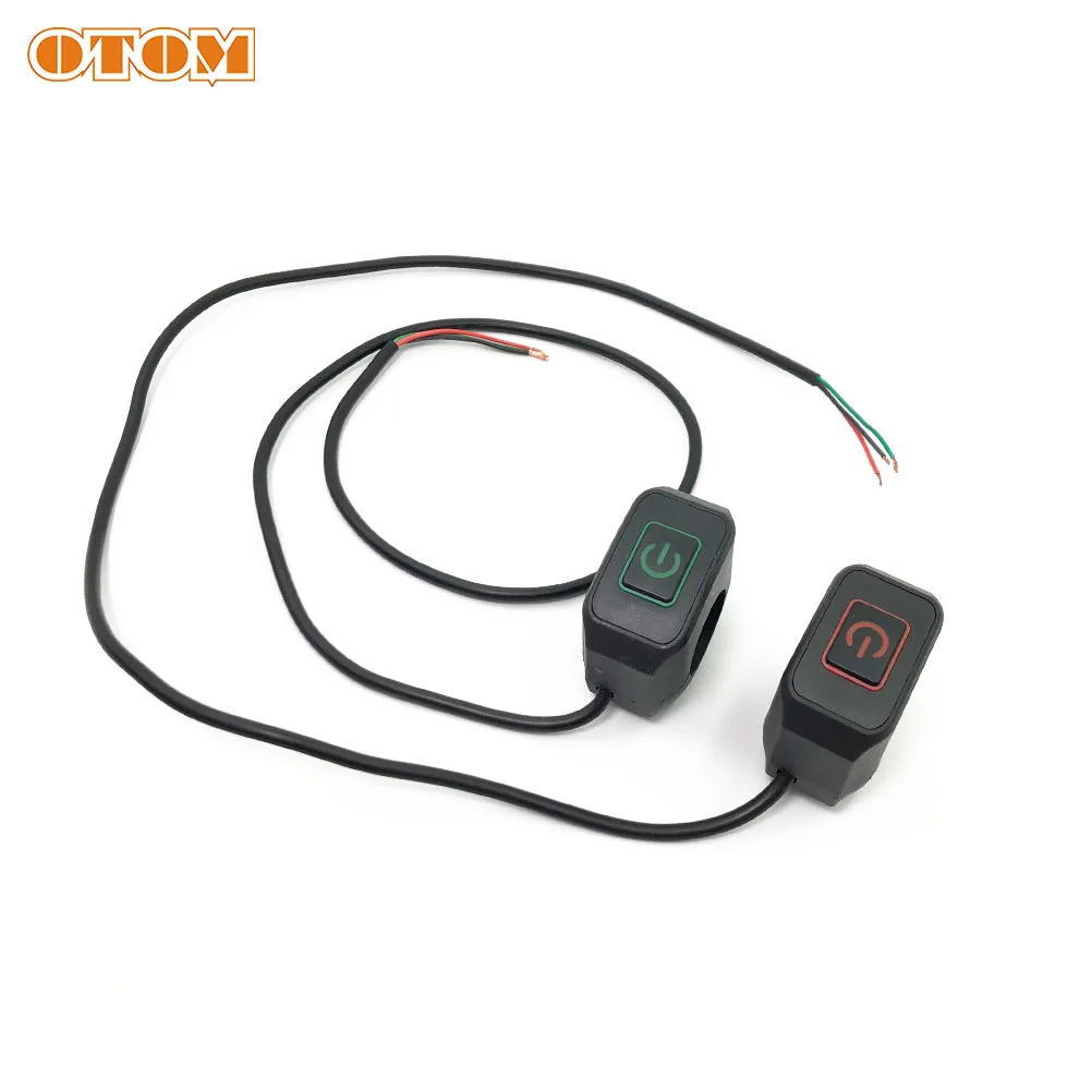 OTOM Motorcycle Waterproof Single Switch With LED illuminated Universal Handlebar Control Button 12V For Motocross Motocicleta