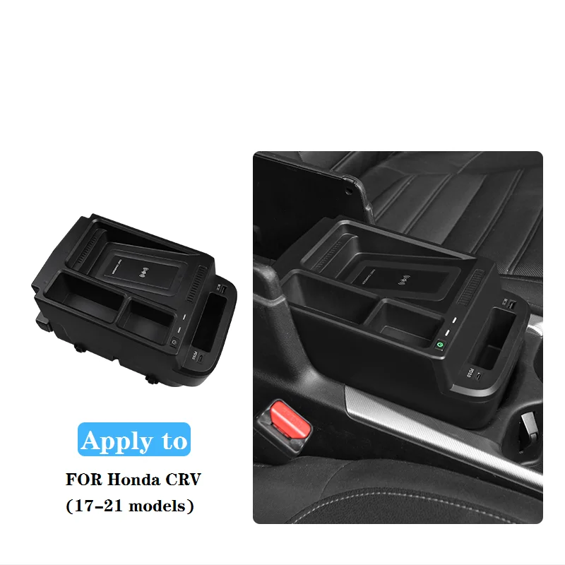 Car Wireless Charger For Honda CRV 2017 2018 2019 2020 2021 15W Cigarette Lighter Installation Mobile Phone Fast Charging plate