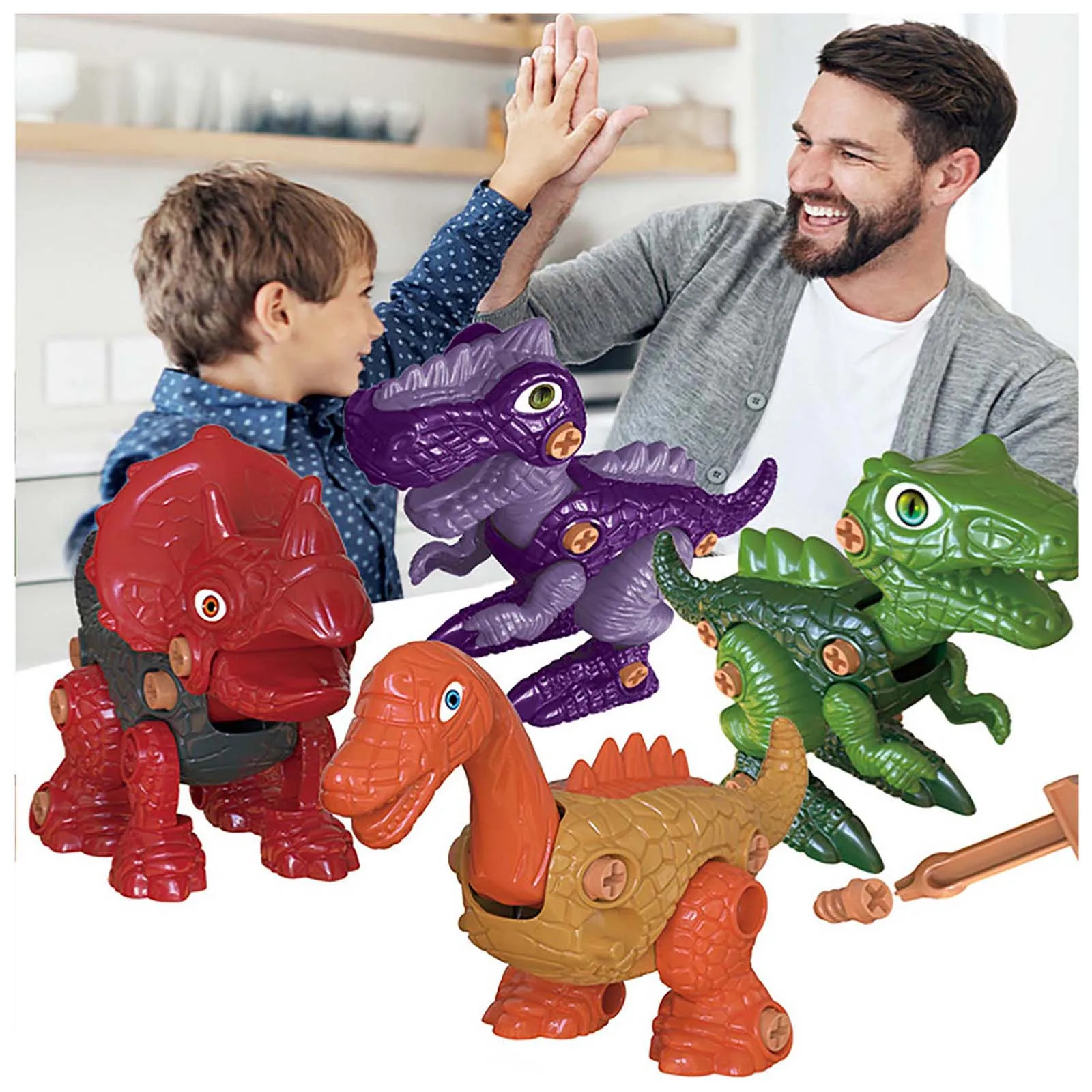 2022 Take Apart Dinosaur Toys Stem Construction Screwing Building Blocks Set Kids Drill Puzzle Game Kits Educational Toys