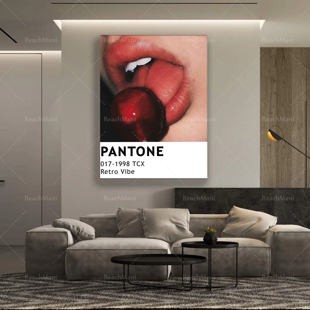 Pantone Retro Vibe Poster, Retro Print, Fashion Pantone Print, Aesthetic Poster, Pantone Vintage Poster, Vibe Poster, Red Poster
