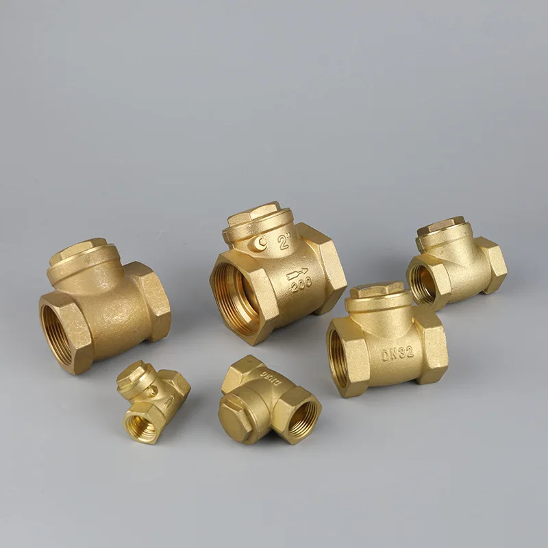 Female Thread Brass Non-return Swing Check Valve 232PSI Prevent Water Backflow DN32 DN40 DN50 Optional