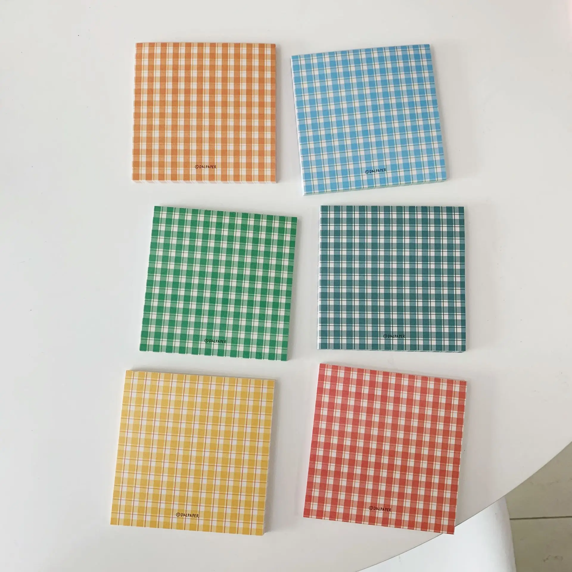 Korean Ins Cute Retro Color Grid Memo Pad 50sheets Simple Style Diy Student Small Notepad Office School Message Paper Stationery