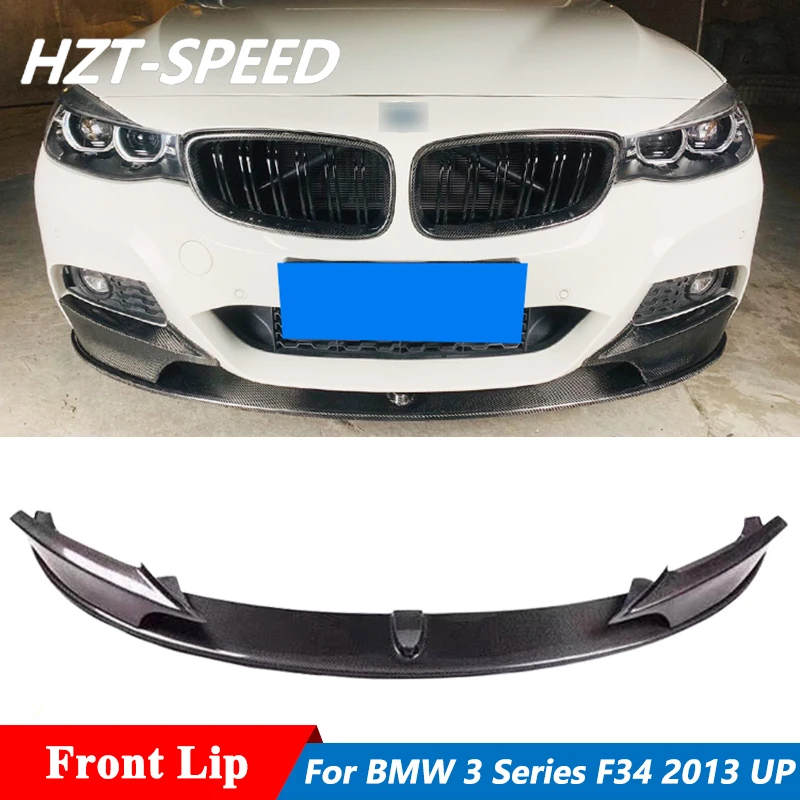 MP Style Carbon Fiber Front Bumper Spoiler Lip For BMW 3 Series F34 GT M Sport Tuning 2013 Up