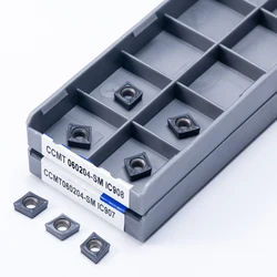 10 Pcs 고품질 CCMT060204 CCMT060208 SM IC907 IC908 선반 금속 공구 CCMT 060204 060208 초경 삽입 CNC 내부 선삭