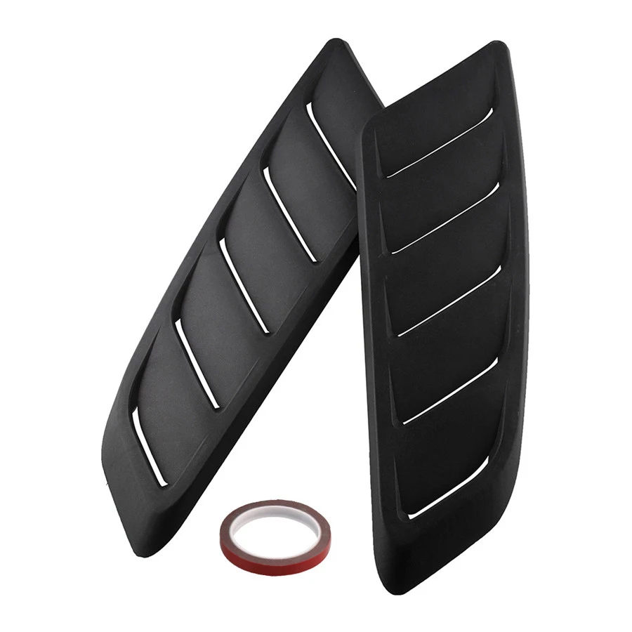 Pair Car Air Intake Scoop Bonnet Hood Front Hood Vent Black ABS Plastic For Ford Mustang