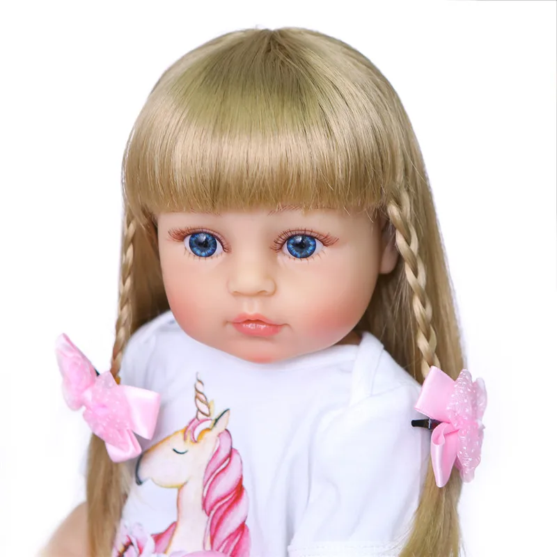 Latest Golden Sticked Hair Wig for 22inch Reborn Doll Long Strainght hair for 48-55cm Silicone Reborn Baby Dolls Hair Wig