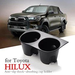 ZUNDUO Anti-Slip Shock-Absorbing Cup Holder for Toyota Hilux SR5 4x4 2015 - 2022 REVO Accessories Central Water Storage Cup Box