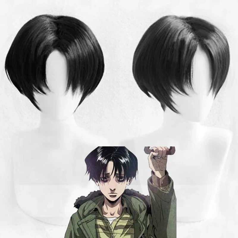 

Killing Stalking Yoon Bum Yoonbum Short Black Hair Heat Resistant Cosplay Wigs + Wig Cap