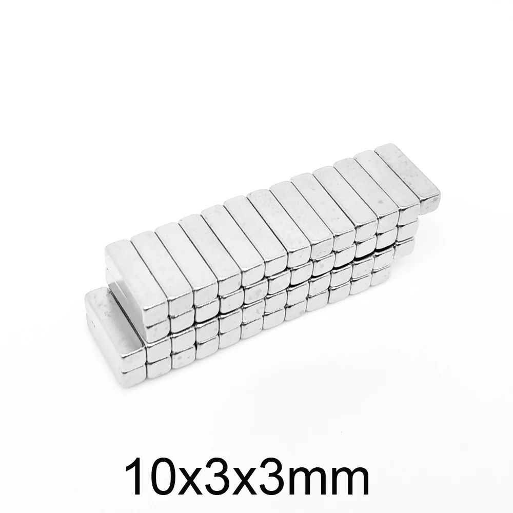 10~500PCS 10x3x3 sheet Strong Neodymium Magnets Thickness 3mm Block Permanent Magnet 10x3x3mm Powerful Magnetic Magnets 10*3*3