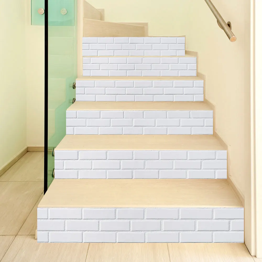 Habitation School Staircase Renovation Stair Riser Stickers Self-adhesive PVC Wallpaper Beach Scenery Mosaic Stairway Decoration