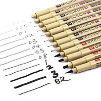 Pigment Liner Pigma Pen Micron Needle Marker Pen 0.05 0.1 0.2 0.3 0.4 0.5 0.8 Brush Different Tip Black Fineliner Sketching Pen