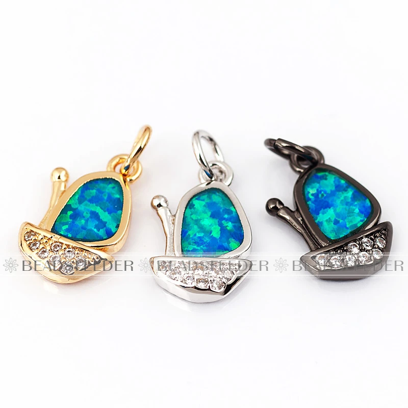 Sea Animal Swan Dolphin Tropical Fish Bone Snail Seastar Tortuoise Charm, Opal Charm Clear Cubic Zirconia CZ Paved  Jewelry N09