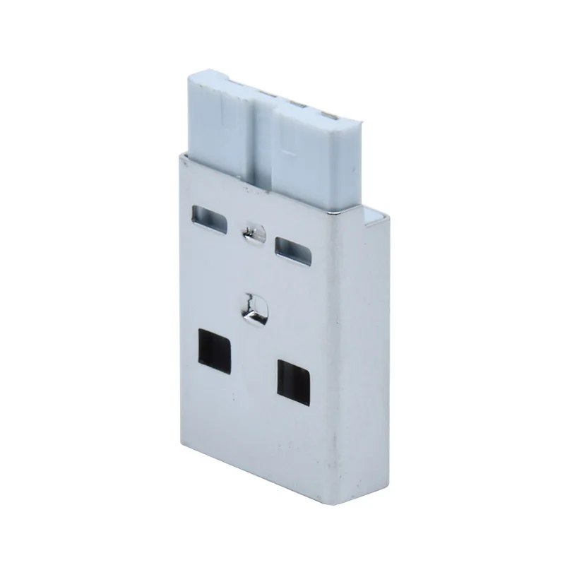 10 unids/lote USB 2,0 A macho de longitud de cuerpo corto 20,5, cable de soldadura Tipo 4P, pegamento blanco remachado, enchufe de conector macho am