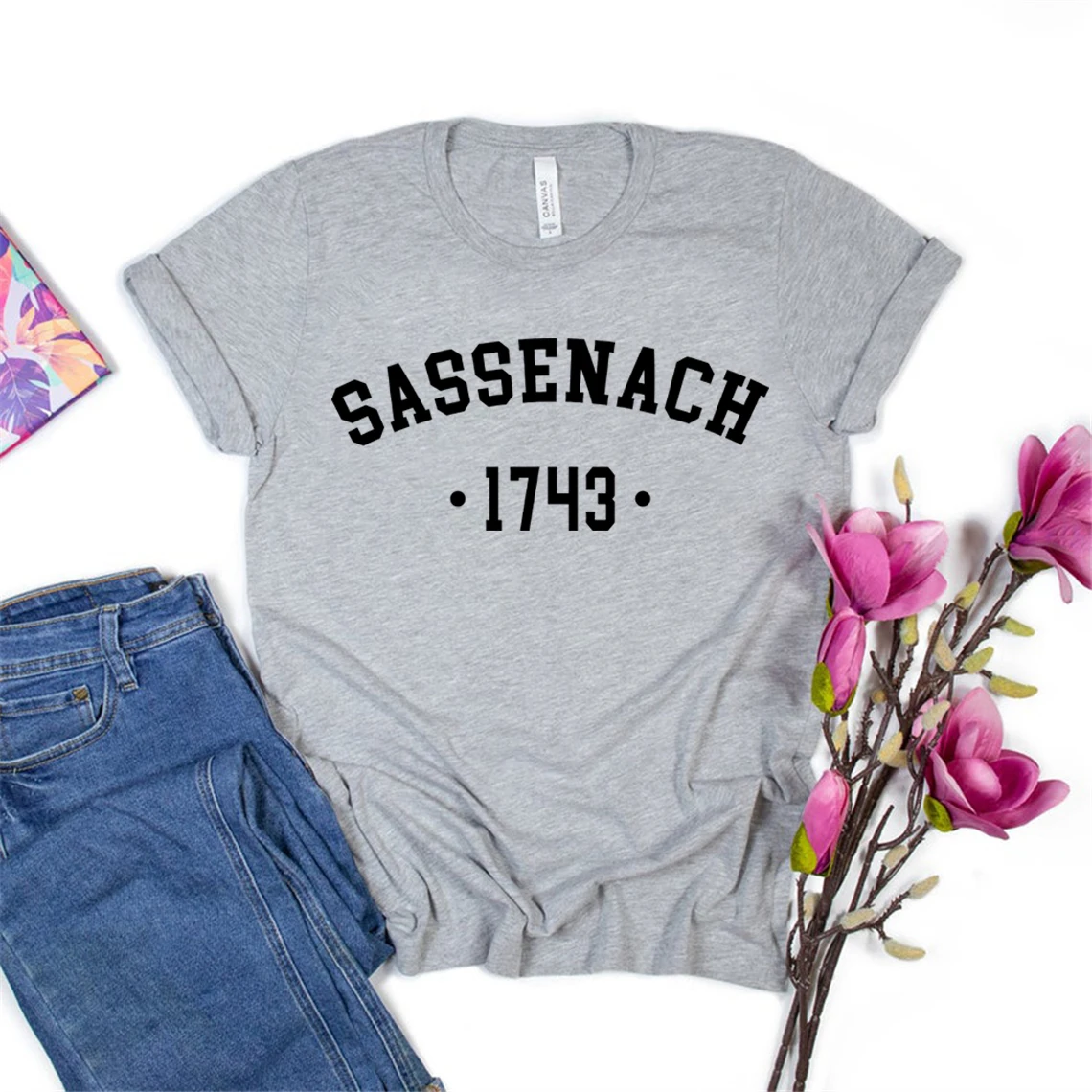 Sassenach 1743 Unisex T Shirt Outlander Book Series T-Shirt Claire Jamie Fraser Shirt Outlander Tv Show Inspired Tee Vintage Top